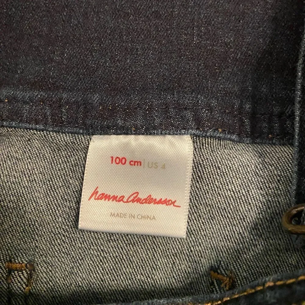 Hanna Andersson dark wash overall dress